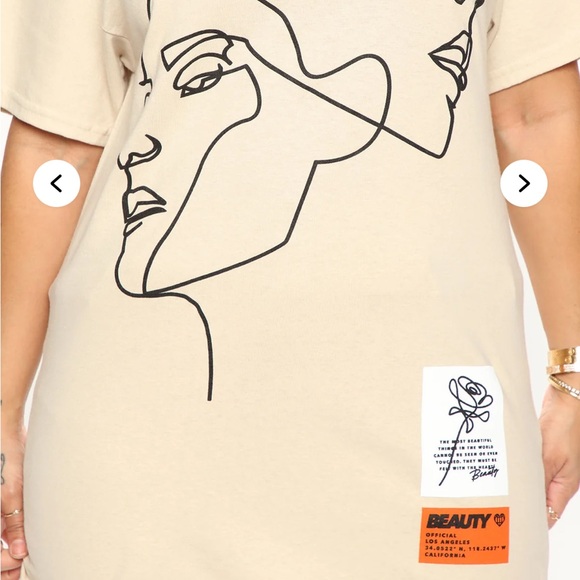 Beige Graphic Women Top - Picture 3 of 4